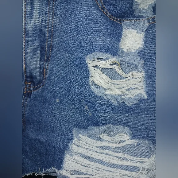 Denim Blvd Women ripped denim blue short - Picture 10 of 10